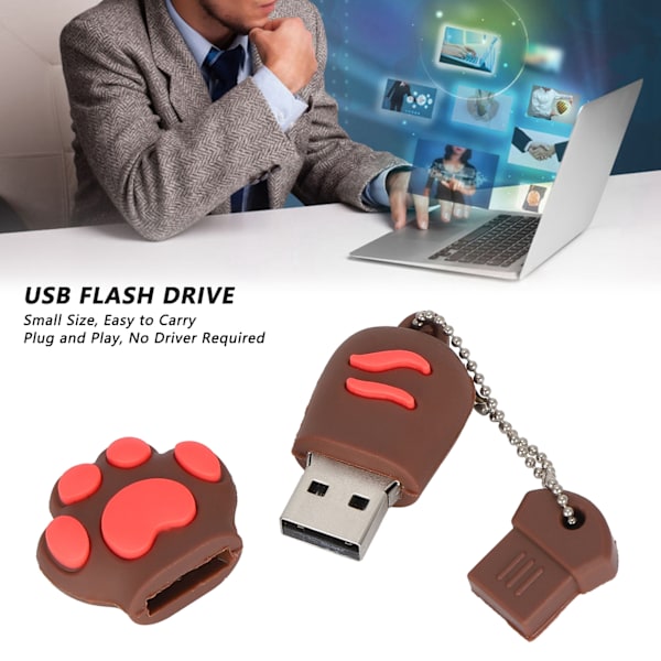 USB-minne Söt Tecknad Miniatyr USB2.0 Minnessticka för Datalagring Affärsgåva 32GB