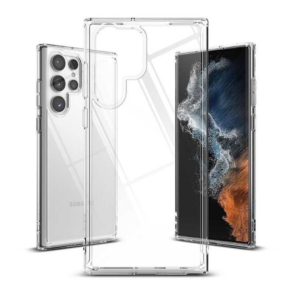 Samsung S22 Ultra Stöttåligt Genomskinligt Skal Simple Transparent
