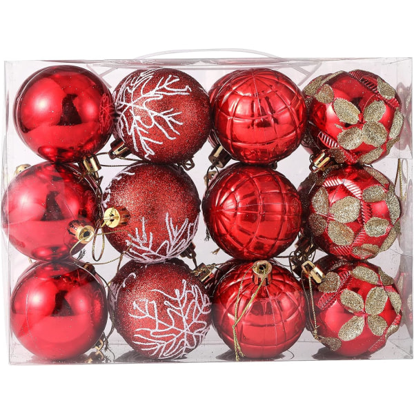 Christmas Balls Ornaments for Xmas Tree 24ct 2.36"/60mm