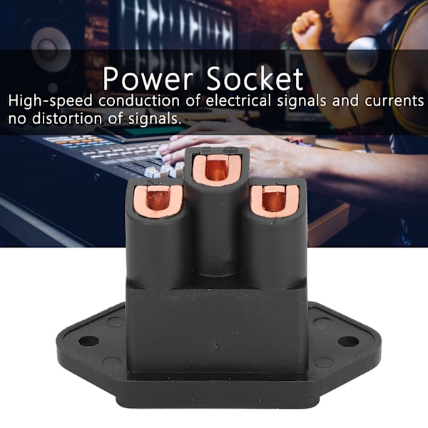 Monosaudio IEC-kontakt Ändstycke Ren Koppar Strömkabel Kontaktuttag 100‑250VSvart IB70 (C)