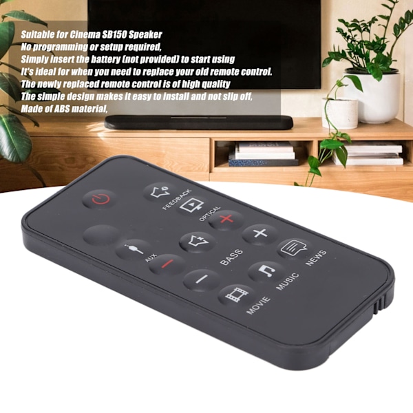 Fjärrkontroll för Soundbar, Högkvalitativt Alternativ för Cinema SB150 Högtalare, Universell Fjärrkontroll, Ingen Programmering Krävs, Känsliga Tangenter, Enkel