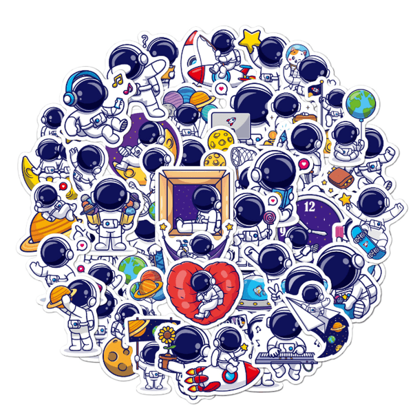 Astronaut Stickers 200 PCS, Cute Spaceman Stickers for Water