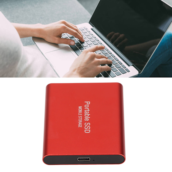 Extern SSD Tålig Slitstark USB3.1 Överföring Kompakt Portabel Bekväm Praktisk Enhet för Win10 för IOS Röd 4TB