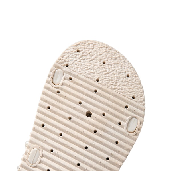 Cross Sommar PVC Tofflor Öppen Tå Lättvikt Mjuk Tjock Sula Slide Tofflor för Kvinnor Utomhus Beige 38-39