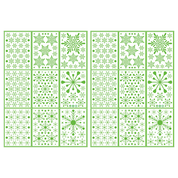 2 Sets Multi-color Static Snowflake Window Glass Stickers