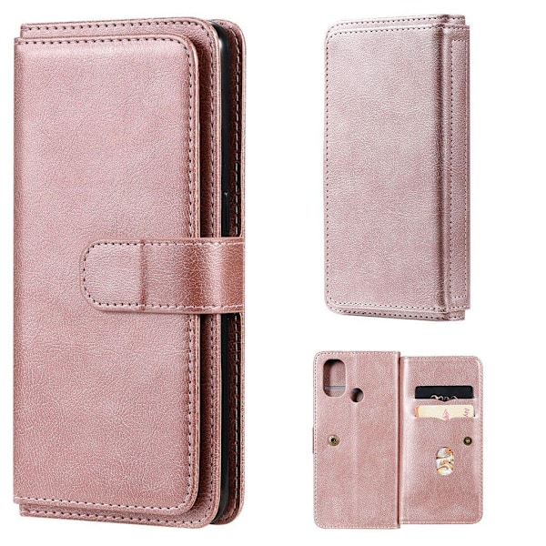 OnePlus Nord N100 fodral med 10 fickor - Rosa Rosa