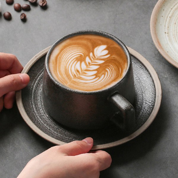 220 ml keramisk kaffekoppset, lattekopp, enkel keramik