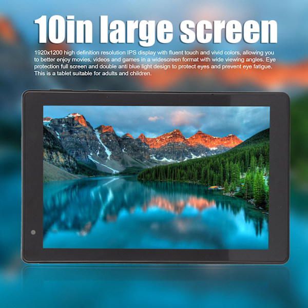 10-tums Tablet för Android 11 Guld MT6755 8-kärnig CPU 1920x1200 4G Samtal 2.4G 5G Dual Band WiFi 6GB 128GB Tablet 100‑240V EU-kontakt