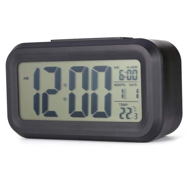 LED-bakgrundsbelyst digital snooze-bordslarmklocka temperatur