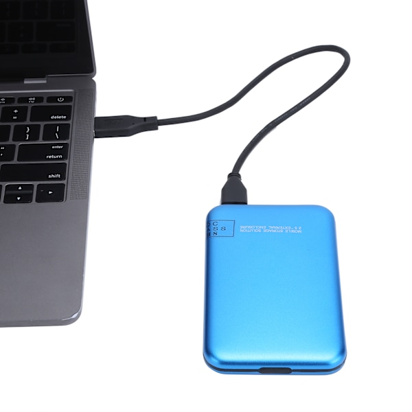 2,5-tums Mobil Extern Hårddisk USB3.0 Portabel HDD Blå med Adapterkabel för Stationär Dator Laptop2T