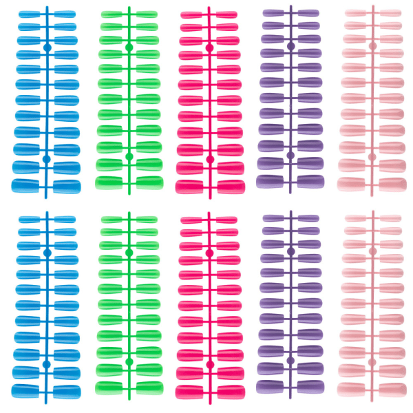 Falska naglar för kvinnor och flickor, 10 storlekar, 240 stycken