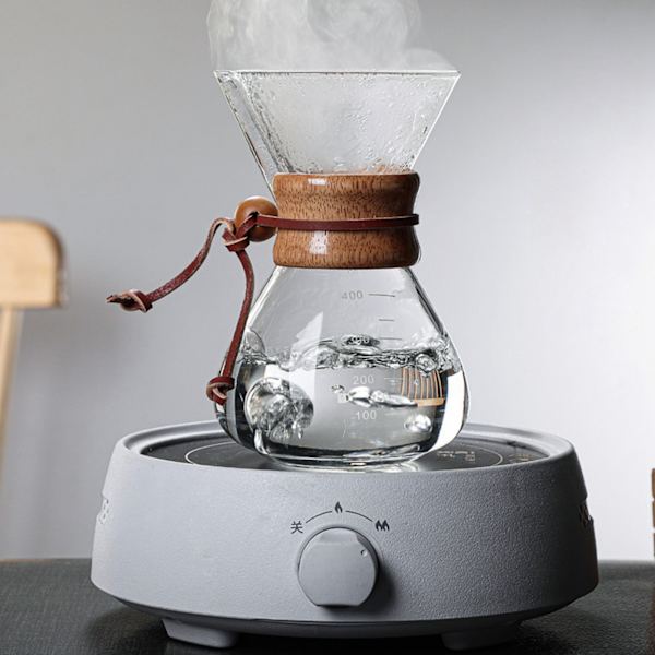 Häll över kaffebryggare 400 ml dubbelskiktsfilter V-pip i trä