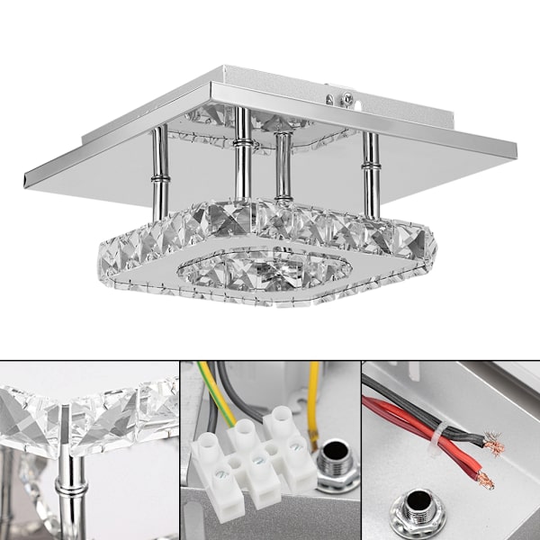 Enkel Modern Kristall Kvadratisk Taklampa LED Vardagsrum