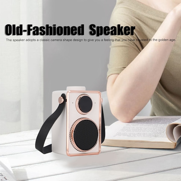 Bluetooth Högtalare ABS Mini Retro Gammaldags Trådlös Portabel Bluetooth Högtalare (Vit)