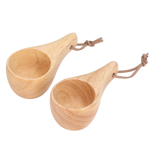 2 st Camping Mug Dricka Te Kopp Gummi Trä Mini Bärbar