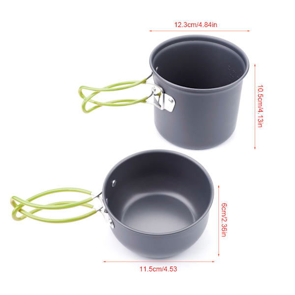 2-pack bärbar utomhus camping picknick köksredskap