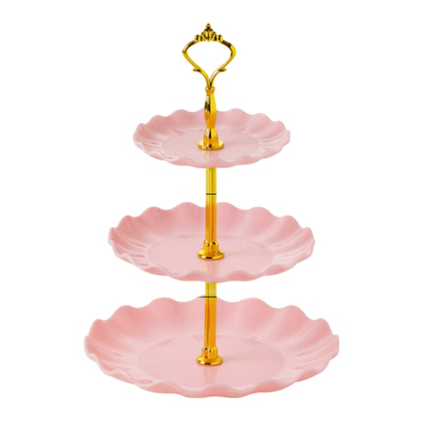 1 st Tårtställ Vit Plast Dessertbord Ställ Set 4 st 3 Vånings Cupcake Displayställ Kakbricka Rack Serveringsbricka Tårtdisplaytorn för Style 2