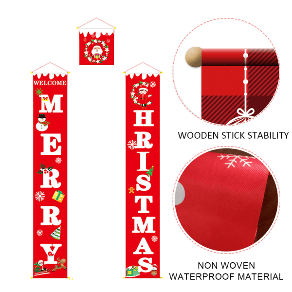 Hanging Banners Couplet Christmas Door Banner for Holiday