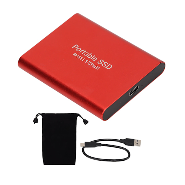 Extern SSD Tålig Slitstark USB3.1 Överföring Kompakt Portabel Bekväm Praktisk Enhet för Win10 för IOS Röd 4TB