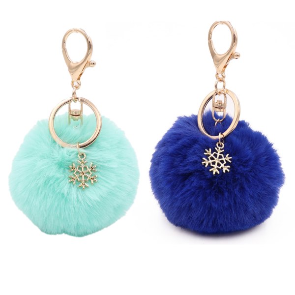 Cute Pompom Purse Accessory with Keyring- Cute Round Furry
