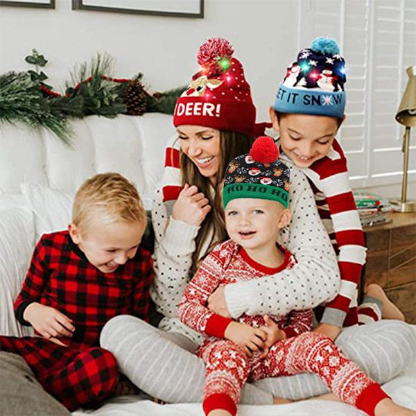 Light Up Christmas Hat， Christmas Beanie Hat with LED Lights