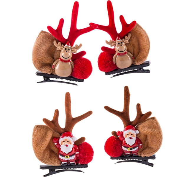 Christmas Hair Clip - Cute Antlers Ears Hair Accessory for
