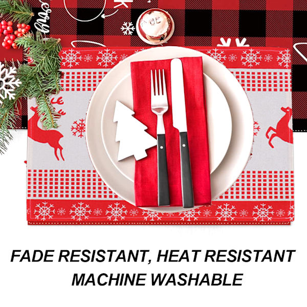 Christmas Table Mats Placemats Set of 4 Winter Holiday Xmas