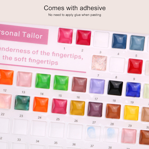 Innovativ Nagellacksorganiserare, Professionell Nagelprovkarta med Återanvändbar Design för Enkel Nagelkonstövning, 80 Olika Nagellacksfärger