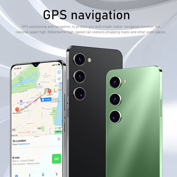 Olåst Smartphone 6,52 tum HD Drop Screen 4GB RAM 64GB ROM 16MP och 8MP Kamera Ansiktsigenkänning 3G Mobiltelefon för Android 12 100V till 240V Lila