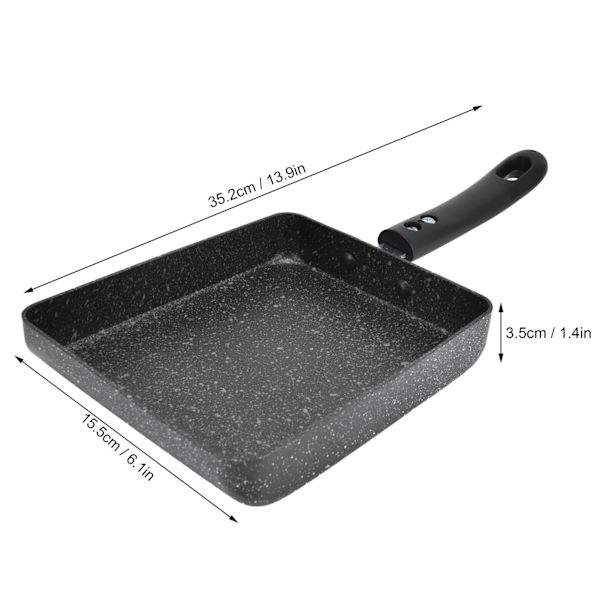 Quadrate Tamagoyaki Pan NonStick Stekpan Stekt Äggsmörgås