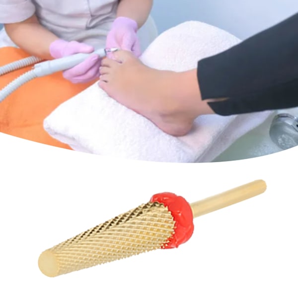 Nagelsliphuvud Kon Ultra Lång Snabb Slipning Volframstål Nagelborr för Manikyr Gyllene 132# F