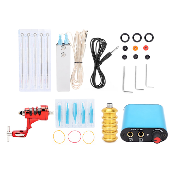 Tatuering Set Professionell Coil Tatuering Maskin Liner Shader Nål Kit Tillbehör Verktygsset UK-kontakt
