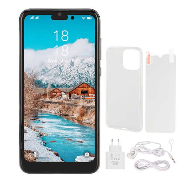 6,3-tums Mobiltelefon 4G-nätverk för Android 12 6GB RAM 128GB ROM MTK6889 Deca Core 7800mAh 1440x3200 8MP Front 16MP Bakre Guld 100‑240V EU-kontakt