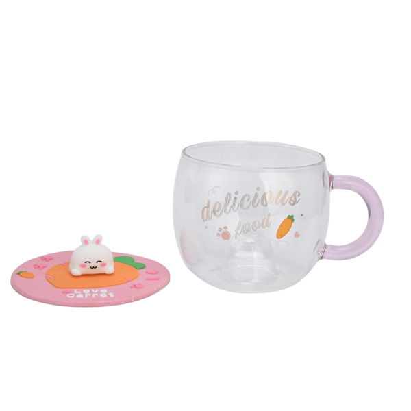 Mug Cup Söt Vacker Mug Cup med Silikonlock Handtag Håll