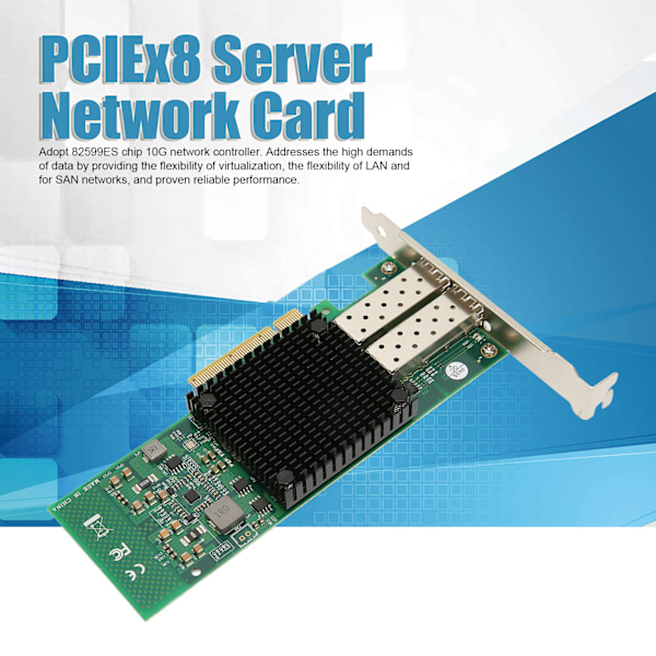 Dual Port SFP+ Server Nätverkskort PCIEx8 10 Gigabit Ethernet Server Adapter Fiber Optisk Nätverkskort
