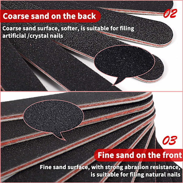 100 st slipband för professionell nagelvård 180 grit