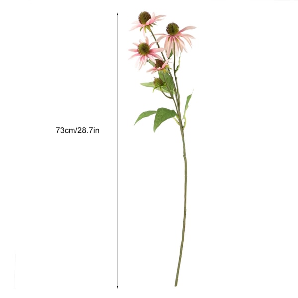 5 Huvuden Konstgjord Echinacea Purpurea Blomma för Hembord