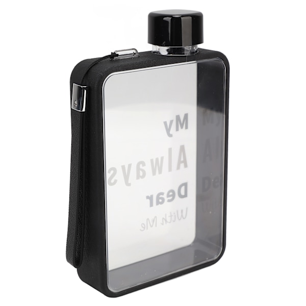Svart Lovers Flat Vattenflaska Bärbar Fitness A5 380ml Slim