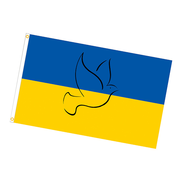 Ukrainsk fredsflagga för utomhusbruk, blekningsresistent polyester