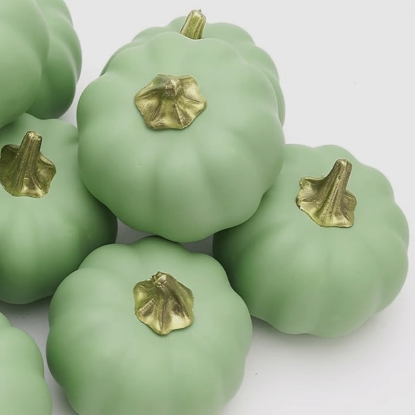 Pumpa Dekorationsset med 12 Konstgjorda Falska Skumpumpor Rustik Bondgård Skörd Thanksgiving Spiselkrans Bordsdekoration Höst Heminredning Style 3