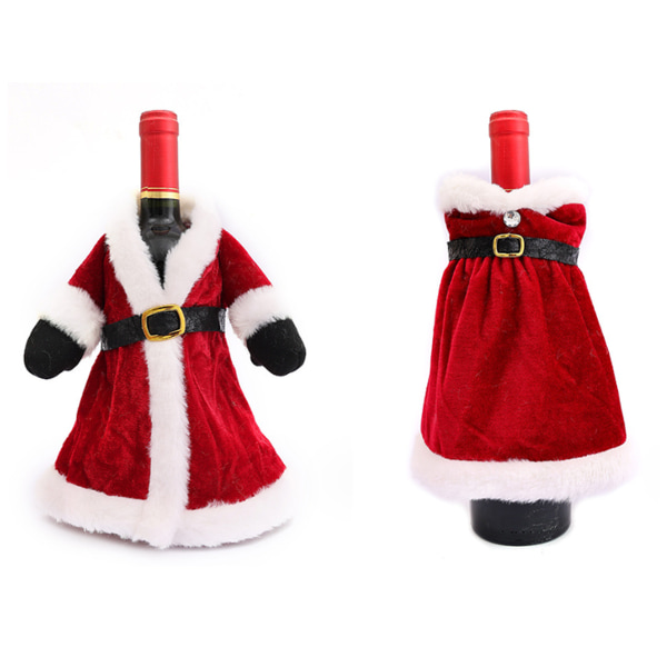 2 Pieces Santa Wine bottle Cover 2 Pieces Christmas Mini Wine