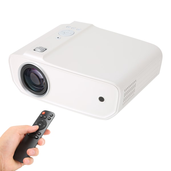 Mini Projektor Full HD 1080P LED Portabel Pärlvit Hemmakontor Projektionsutrustning UK-kontakt
