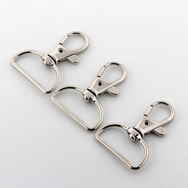 Vridbara ringar med karbinhake 10 st Silver 2,5 cm