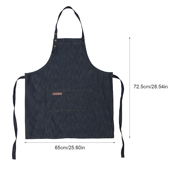 Förkläde i denim, bageri, kök, restaurang, kaffe, arbetsuniform med