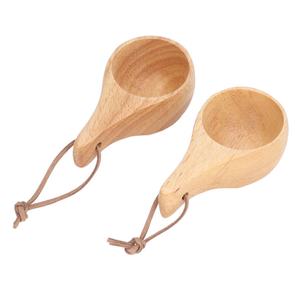 2 st Camping Mug Dricka Te Kopp Gummi Trä Mini Bärbar