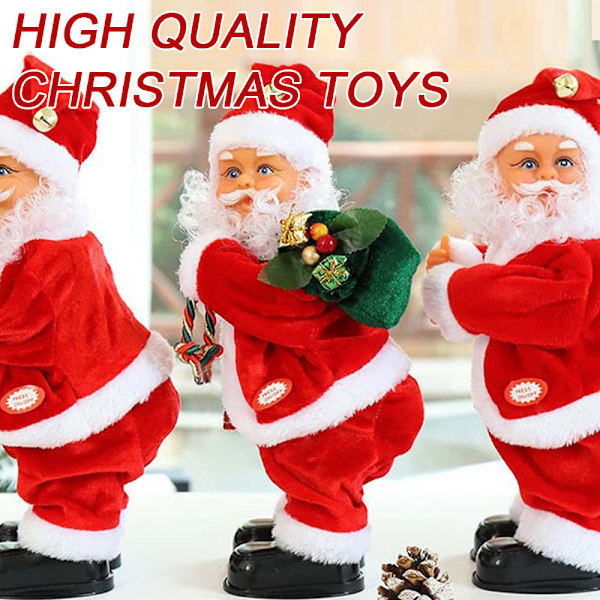 Christmas decorations shaking ass electric music Santa Claus