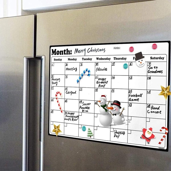 Boards Clear White Akryl Magnetisk Kalender för Kylskåp 8st
