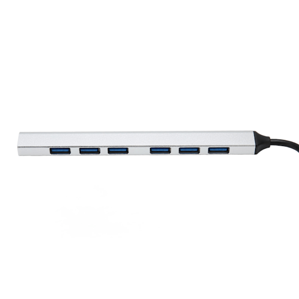 Aluminium Multifunktionell Usb3.0 Hub, Portabel Ultratunn Design, 6 Usb5.0 Portar + 1 Usb3.0 Port, Kompatibilitet Säkerställer Problemfri Anslutning För