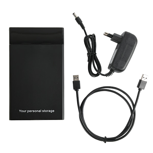 USB3.0 till SATA HDD-kabinett för 3,5-tums 2,5-tums SATA SSD HDD med 12V UASP-strömadapter Stöder upp till 10TB 6Gbps HDD-kabinett EU-kontakt