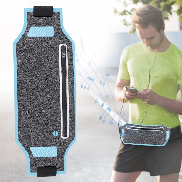 Löparyggsäck, Elastiskt träningsbälte med snabbkoppling, Andningsbart tyg, Hands Free, Vattenavvisande, Reflexremsa för utomhusbruk